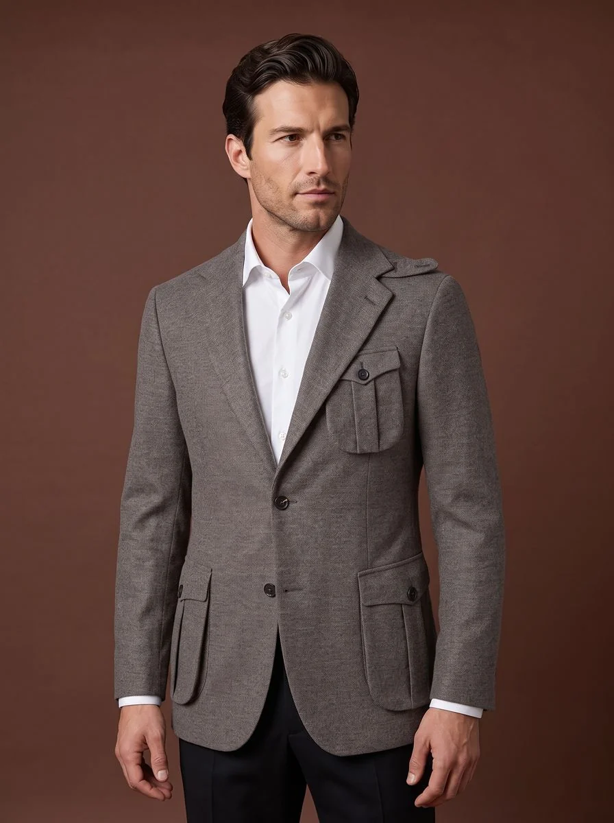 Light Blue Wool Sport Coat detail angle