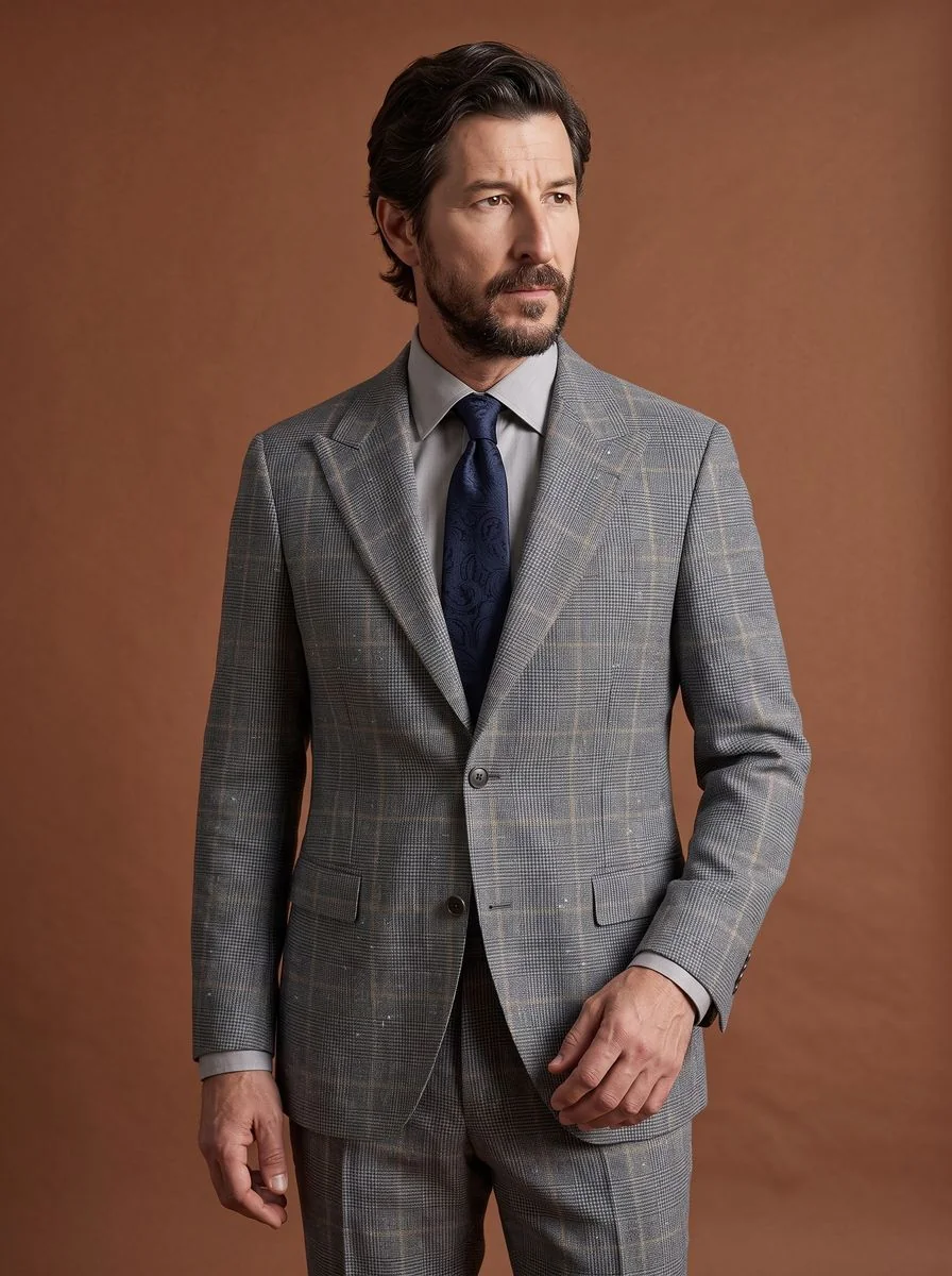 Check Wool Tailored Blazer detail angle