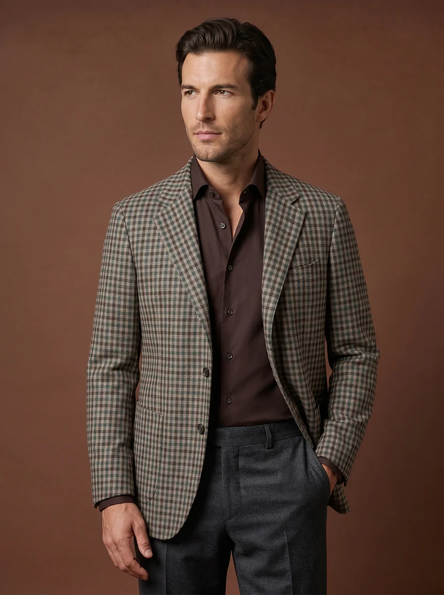 Soft-Shoulder Wool Blazer detail angle