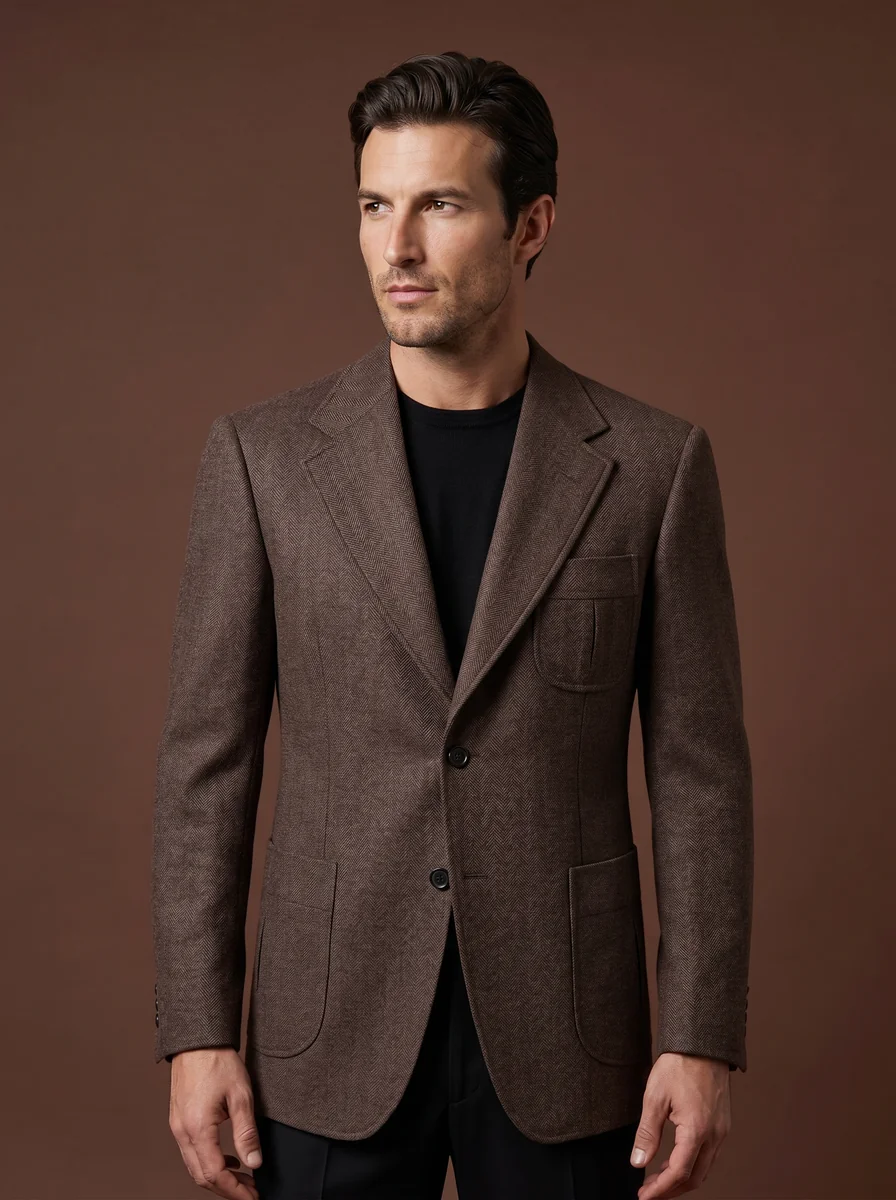 Classic Gray Flannel Blazer detail angle