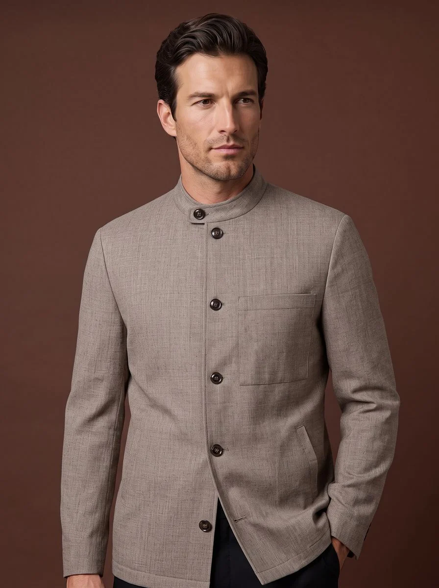 Italian Wool-Linen Blazer II detail angle