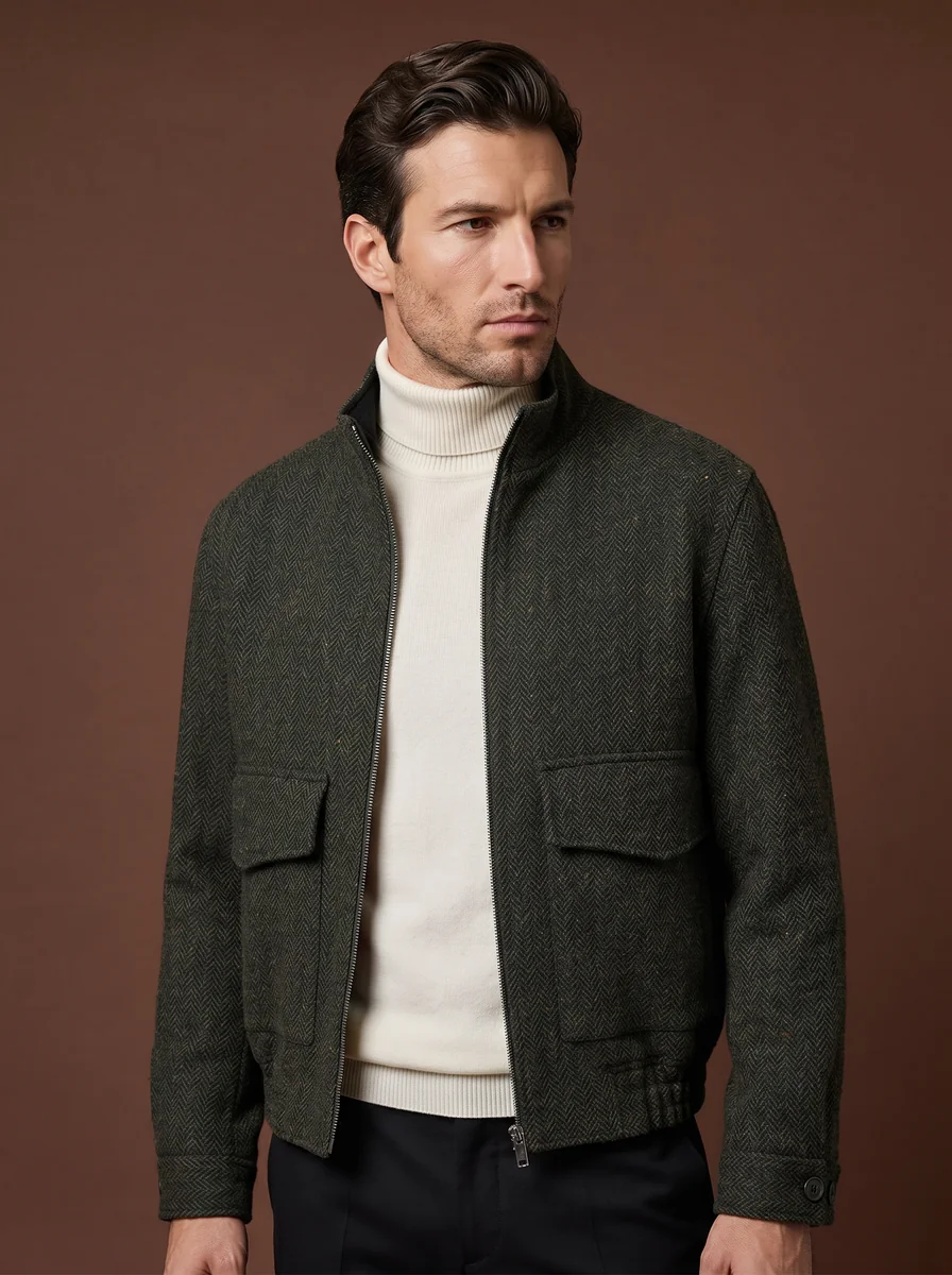 Windowpane Wool Sport Coat II detail angle