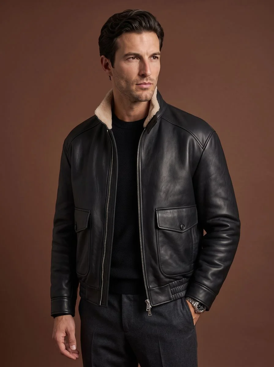 Charcoal Melton Wool Overcoat detail angle