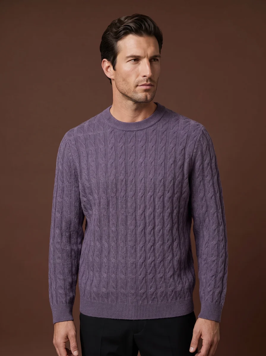 Charcoal Merino Wool Pullover detail angle