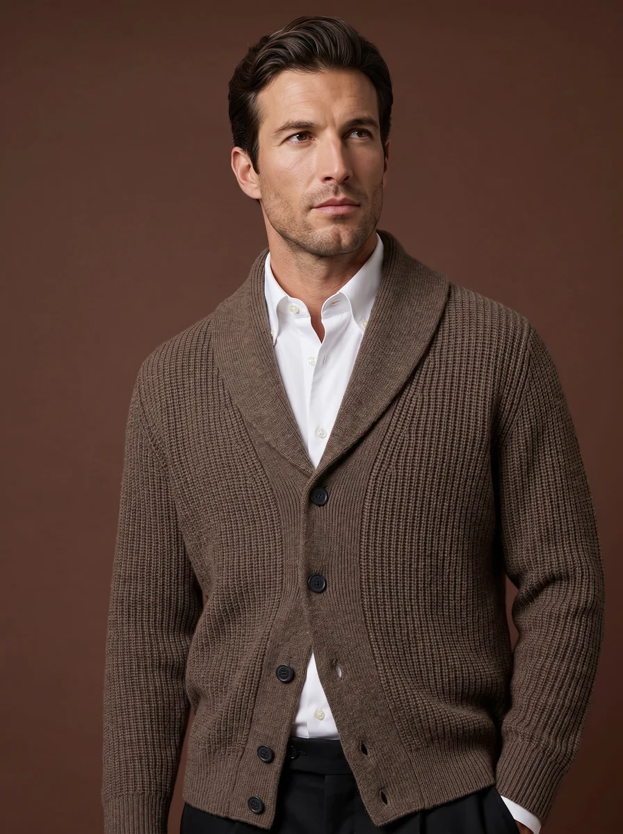 Heavy Ribbed Wool Pullover detail angle