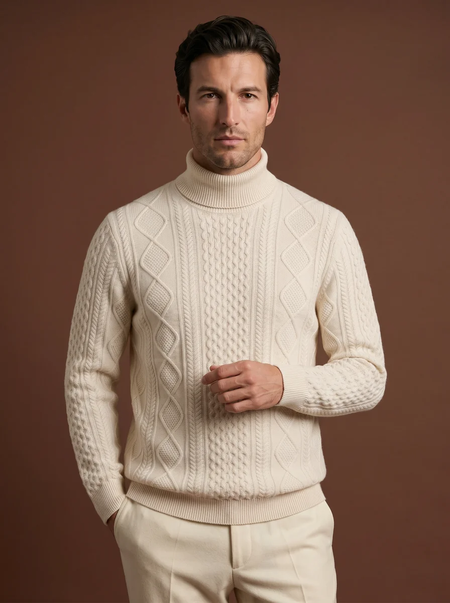 Mock-Neck Wool Sweater detail angle