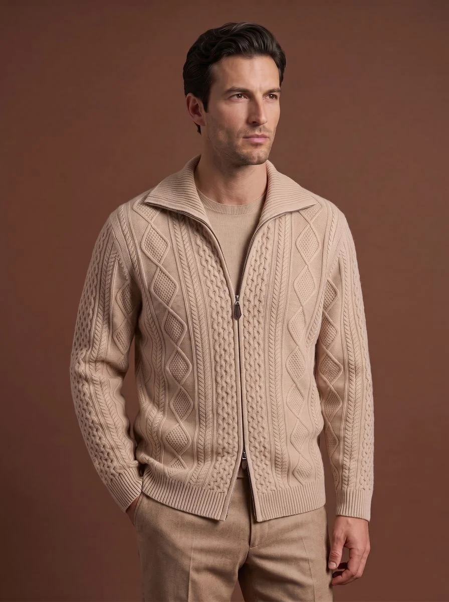 Classic V-Neck Wool Sweater detail angle