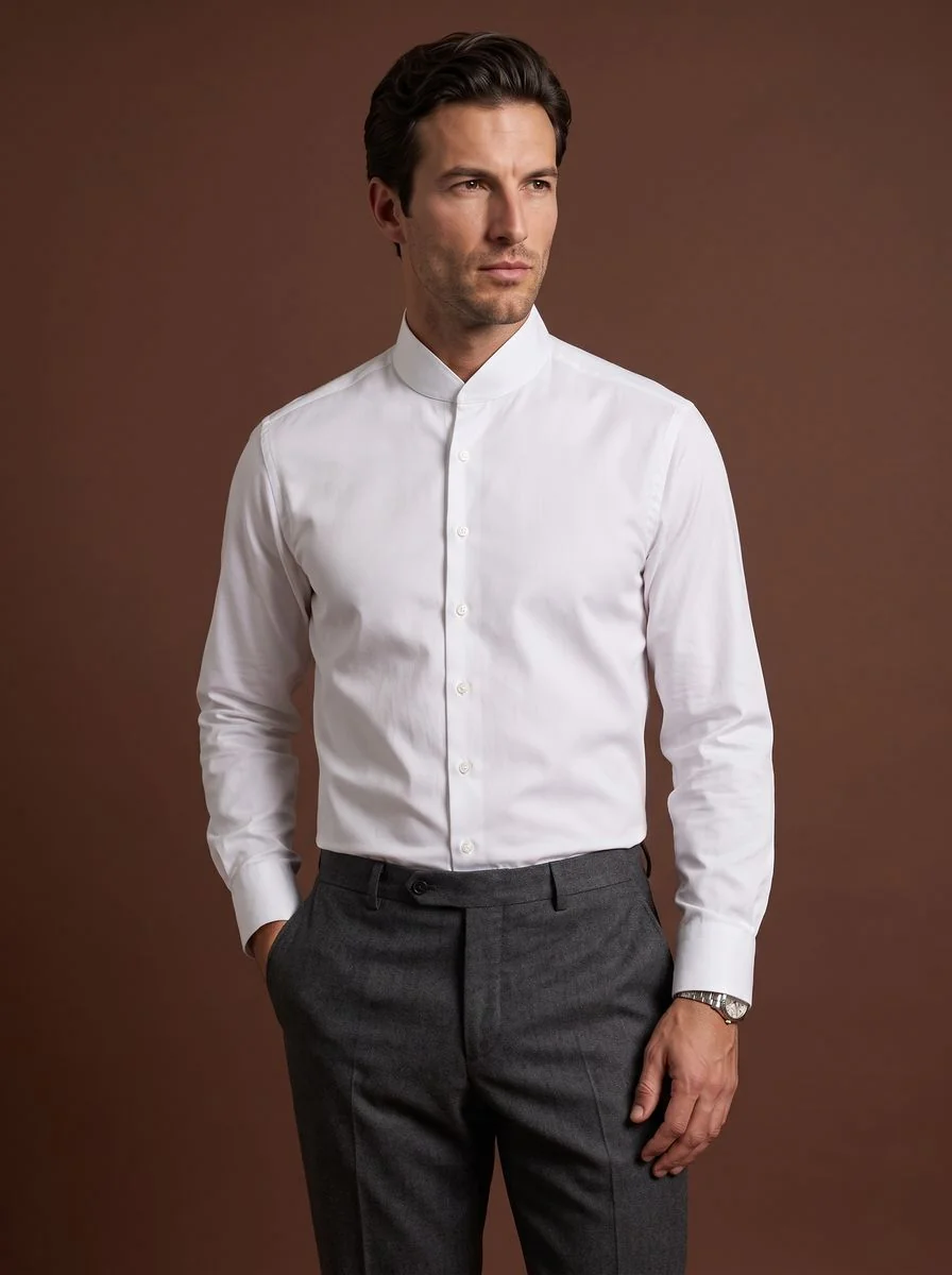Pure Cotton Button-Down Shirt detail angle