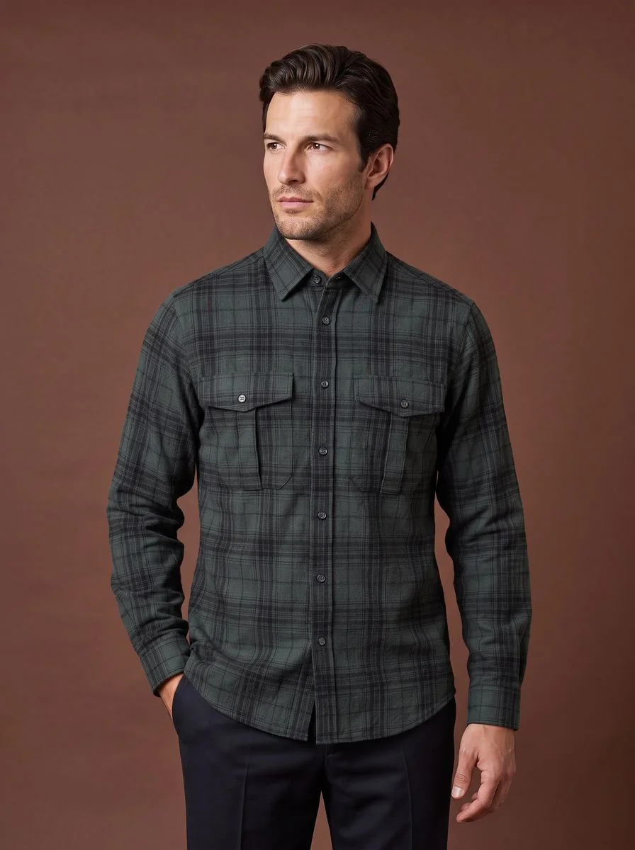 Textured Cotton Dress Shirt detail angle