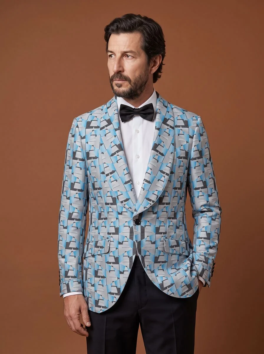 Modern Fit Navy Wool Suit detail angle