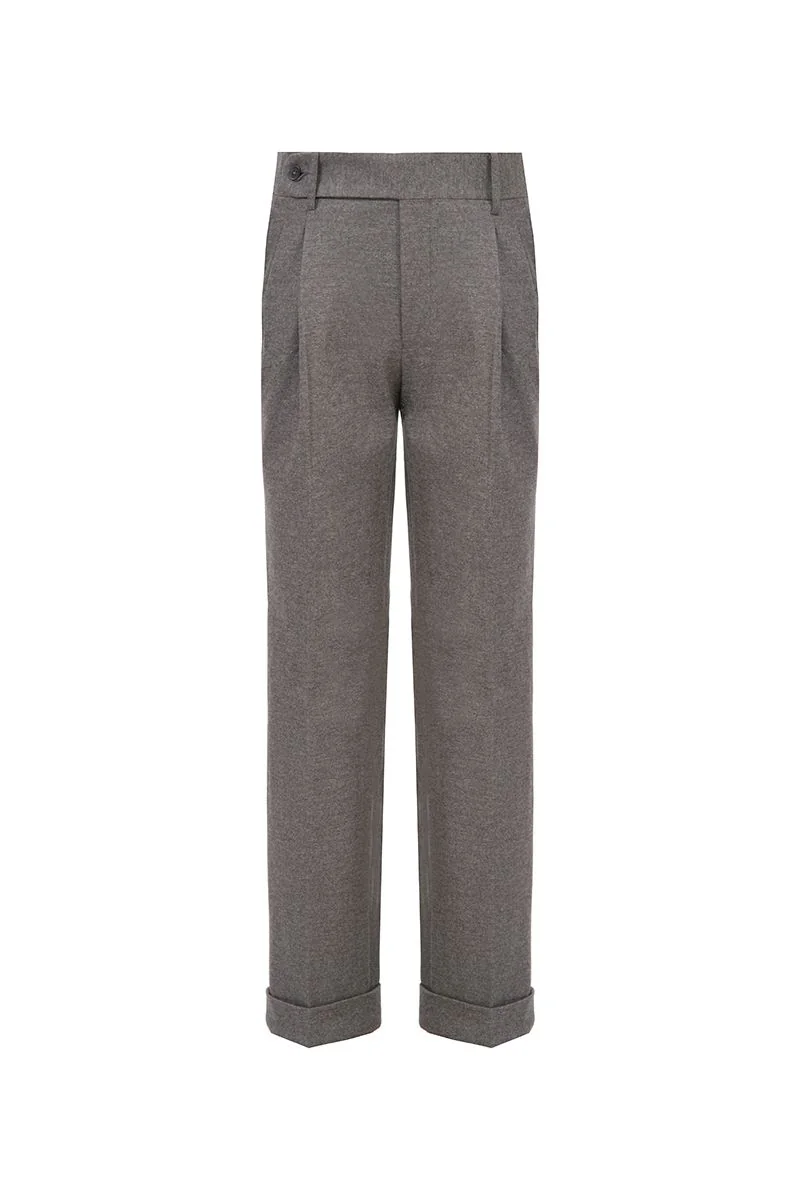 Classic Charcoal Flannel Pants - 26AWMPT003(DBV9100)