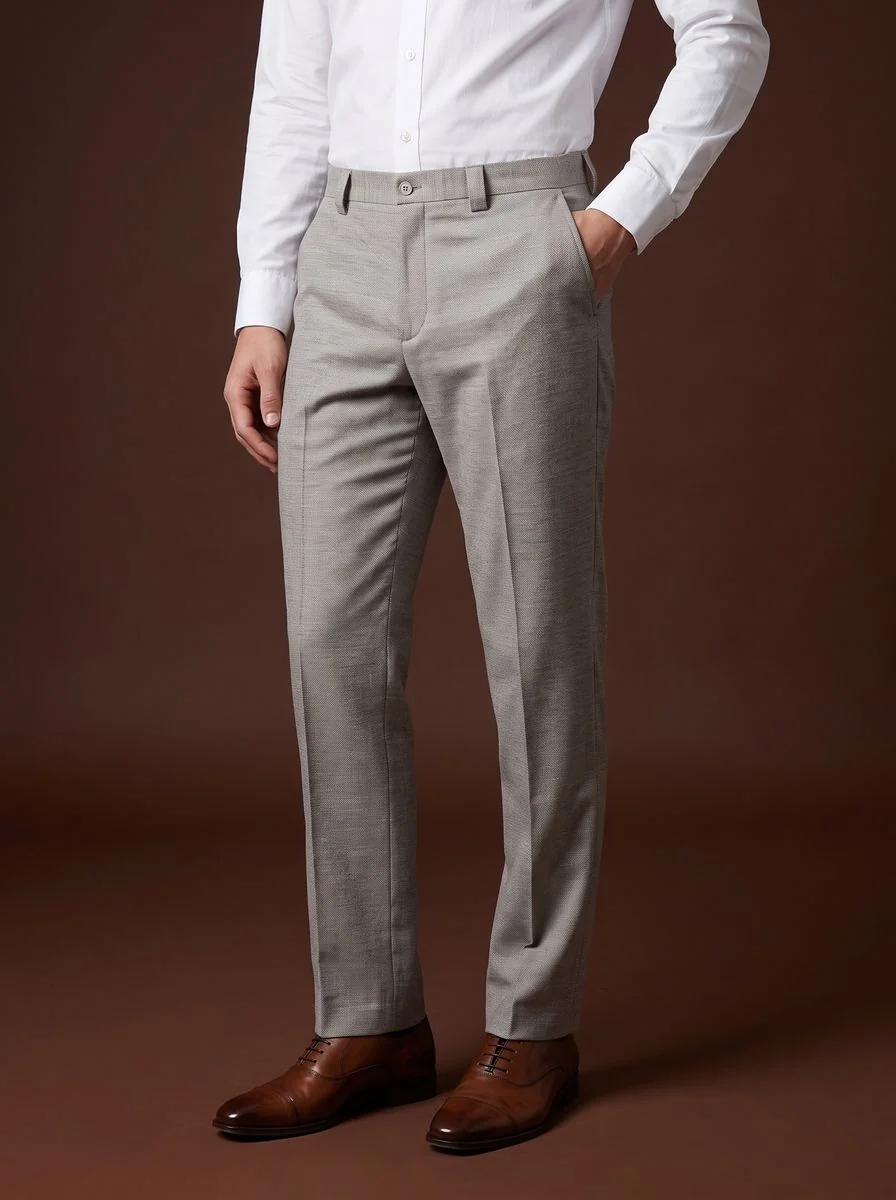 Deep Navy Flannel Trousers detail angle