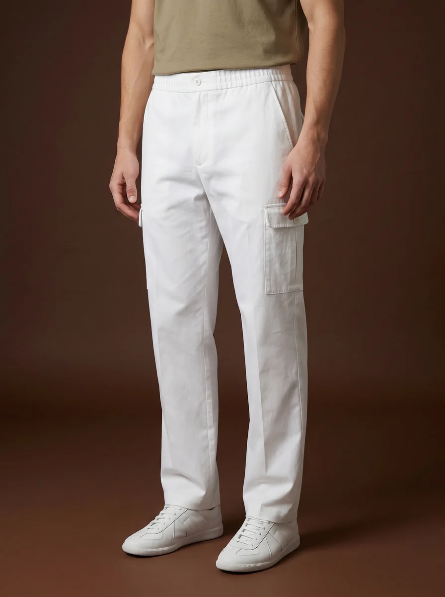 Light Gray Flannel Trousers detail angle