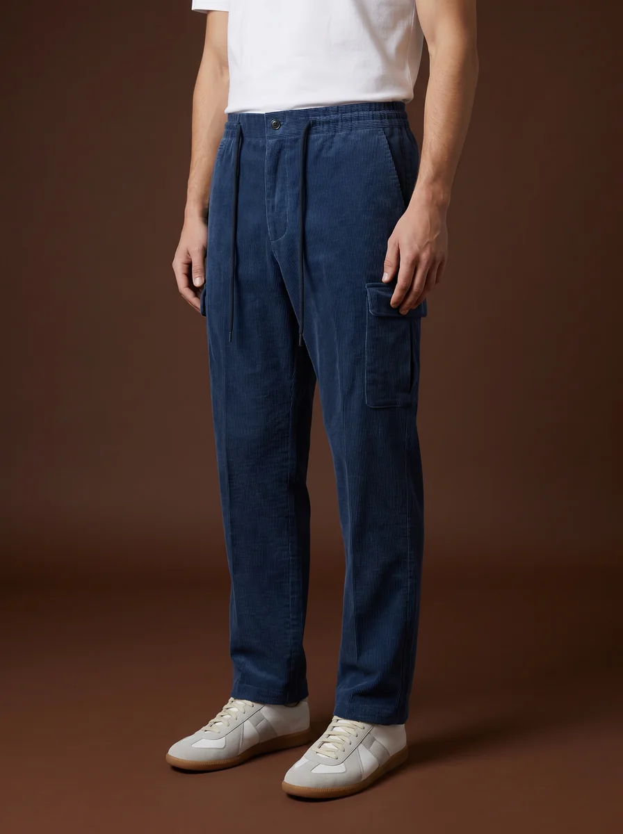 Herringbone Wool Trousers detail angle