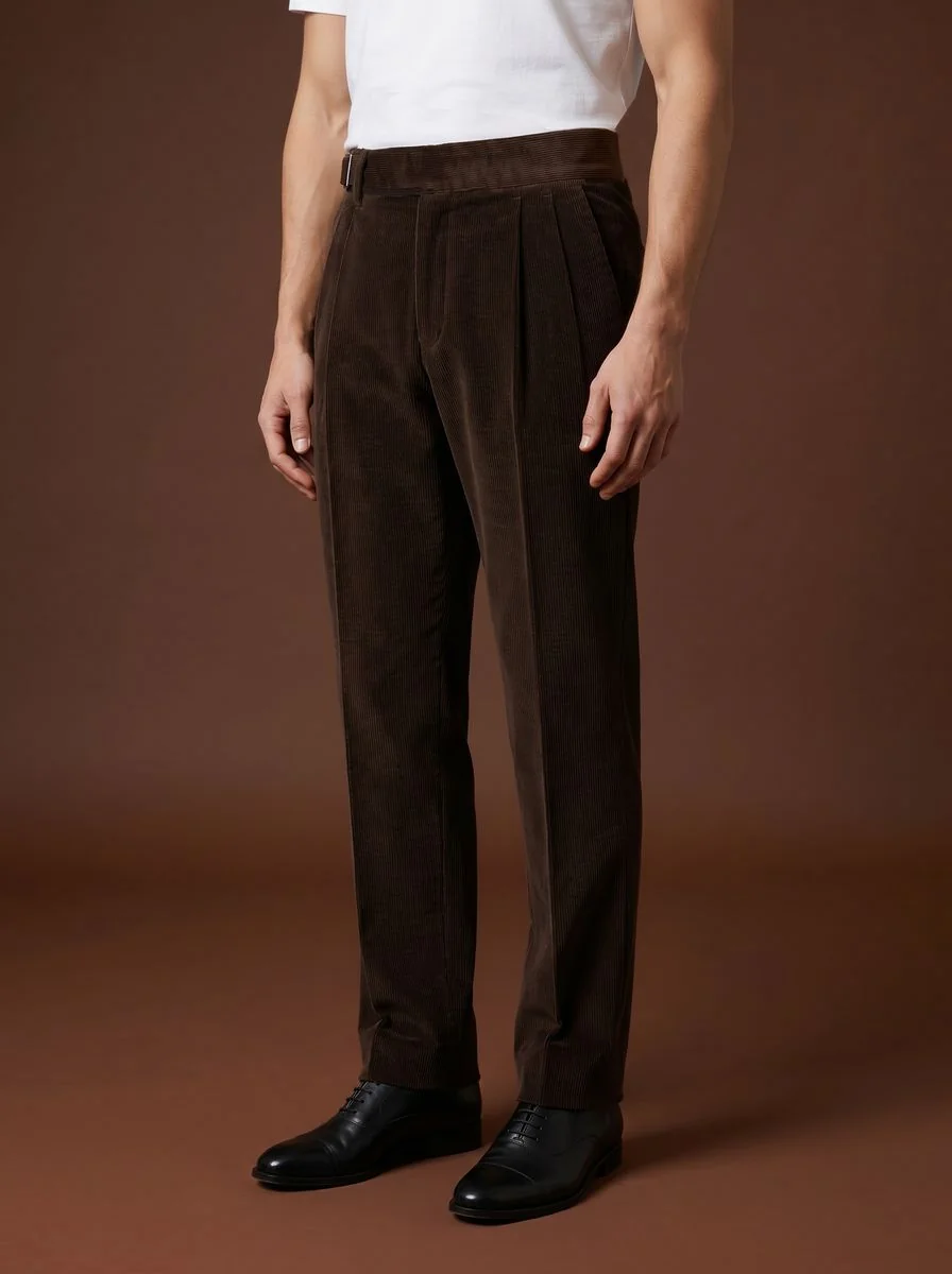 High-Waist Tailored Trousers detail angle