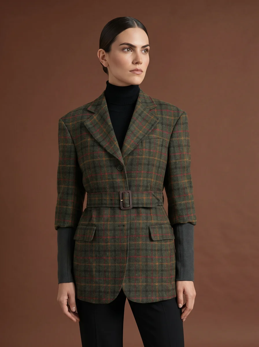 Peak-Lapel Wool Blazer detail angle