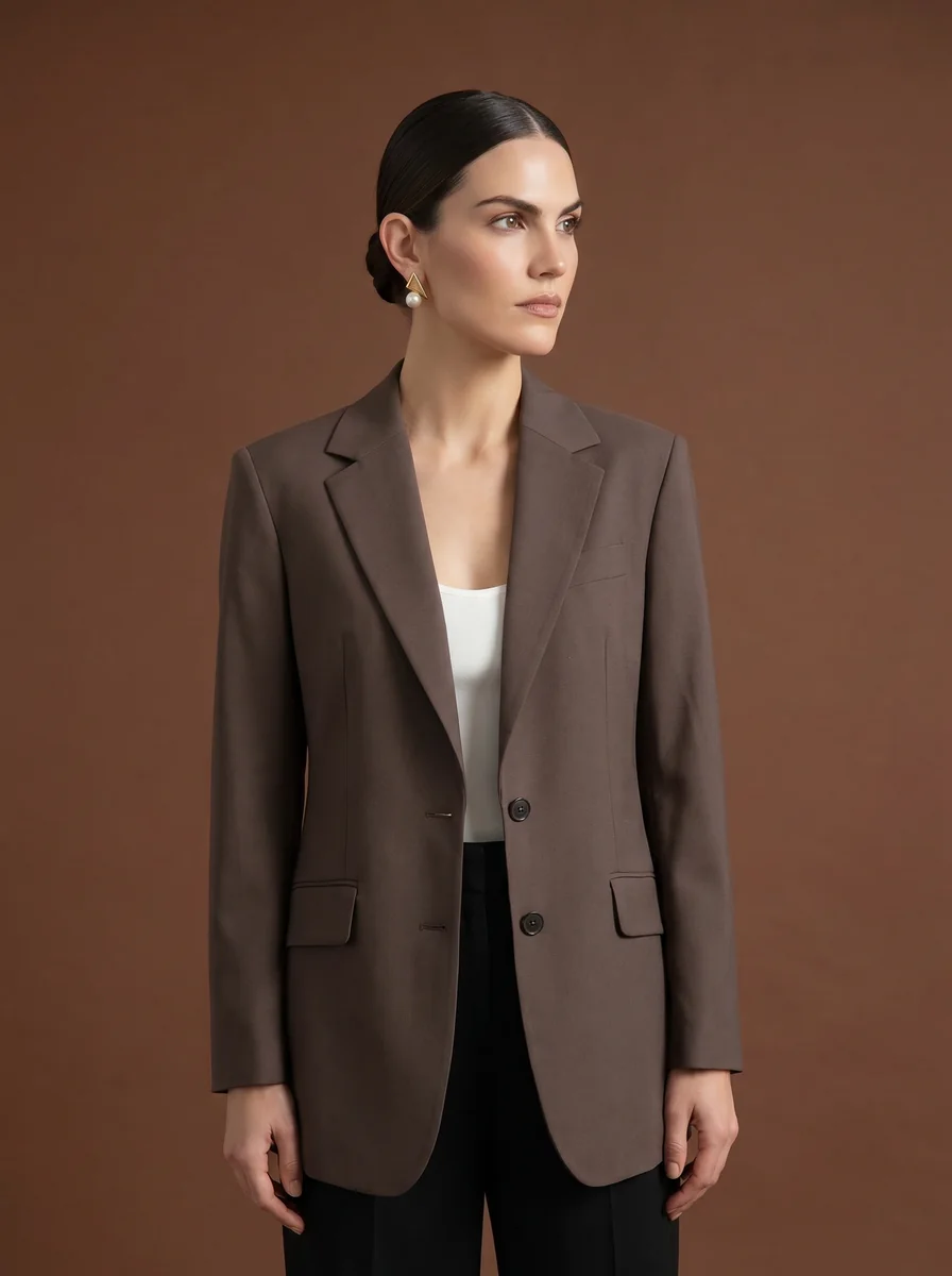 Two-Piece Wool Pantsuit detail angle