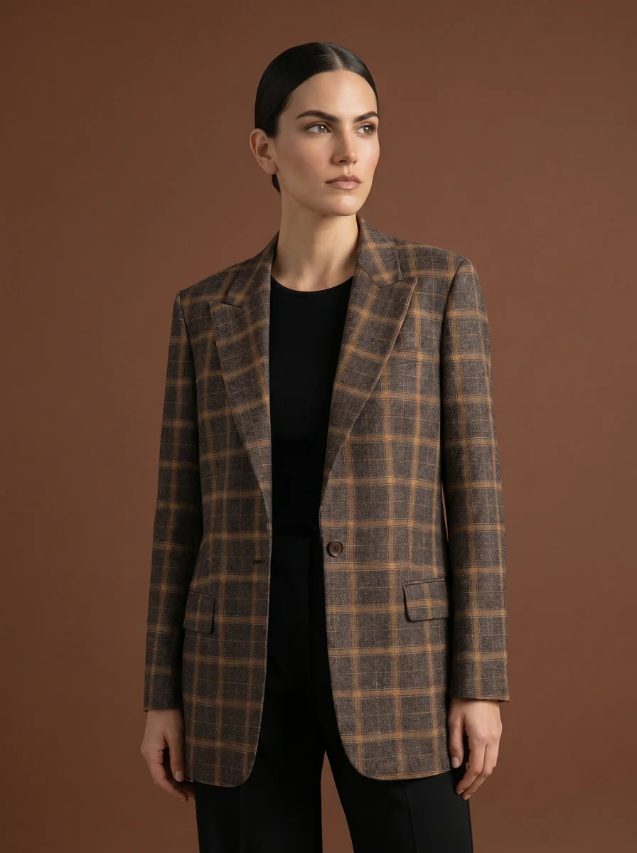 Modern Peak-Lapel Blazer detail angle