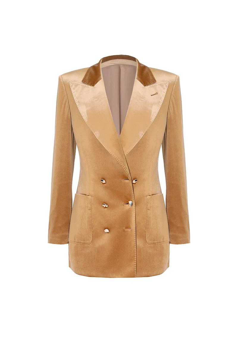 Wide-Lapel Wool Blazer - 26AWWJK171(DBV9544)